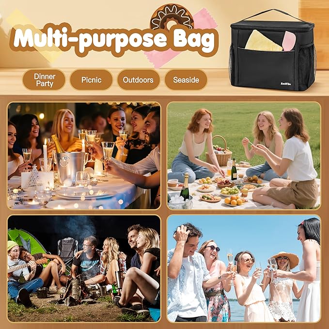 Chocolate Fountain Storage Bag, Compatible with Nostalgia 3/4-Tier Electric Chocolate Fondue Fountain Machine, Insulated Organizer with Adjustable Dividers for Fondue Fountain, Gifts Ideas (Bag Only)
