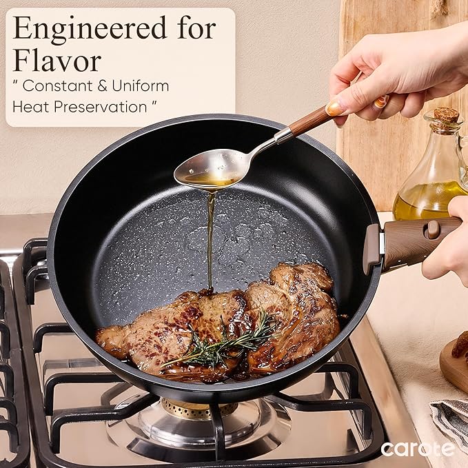 CAROTE 19pcs Pots and Pans Non Stick, Cookware Sets Detachable Handle, Induction Kitchen Pots and Pans,NonStick Cooking Set, Oven/Dishwasher/Fridge Safe, Space Saving