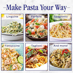 Nuvantee Pasta Maker with 7 Adjustable Thickness Settings - 2 in 1 Noodle Maker with Rollers and Cutter, Make Spaghetti, Fettuccini, Lasagna, & More