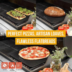 Chef Pomodoro Pizza Steel for Oven 16 Inch 1/4 Inch Thick, Baking Steel for Oven, Grill, Sourdough Bread, Baking Stone for Oven With Lifting H oles 16" X 16" (40.6 x 40.6 cm)