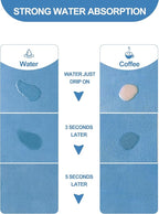 Dish Drying Mat for Kitchen Counter, 16"x24" Dish Drying Pad with Non-slip Rubber Backed, Hide Stain Anti Absorbent for Kitchen Counter, Drying Mat for Coffee Machine Dish Rack (Blue)