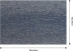 Leetaltree Denim Blue Placemats Set of 8 - Heat Resistant Non-Slip Place mats for Dining Table, Washable Durable PVC Vinyl Woven Table Mats（Denim Blue, 8）