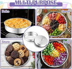 E-far 9 Inch Round Cake Pan, 2-Piece Stainless Steel Round Baking Mold Tins - Non-Toxic & Leak-Proof for Birthday Wedding Layer Tiered Cake, Easy Clean & Dishwasher Safe