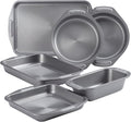 Circulon Total Nonstick Bakeware Set with Nonstick Cookie Sheet, Baking Pan and Bread Pan - 6 Piece, Gray