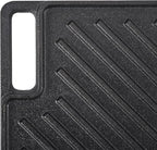 VEVOR Reversible Grill/Griddle, 17x10'' Pre-Seasoned Cast Iron Griddle, Rectangular Double Burner Griddle Pan, Non-Stick Family Pan Cookware with Handles, Flat Top Plate for BBQ, Gas Grill, Black