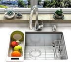 Zuhnë Reeva Sink Colander Strainer Set of 2, Food Grade Wheat Fiber Composite, BPA and Formaldehyde Free, Stackable Soak Rinse Bins, Non Slip Texture, Light Grey, Fits 15 to 17 in Sink Bowls