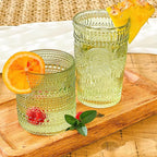 Kate Aspen Sage Green Hobnail Beaded Drinking Glasses Set of 6-10 oz Vintage Glassware, Holiday Entertaining Drinkware, Water & Cocktail Glasses - Great Christmas or Hostess Gift
