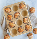 Nordic Ware Naturals Aluminum NonStick Muffin Pan, Twelve 2.75 Inch Cups