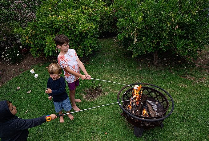 BBQ Dragon Smores Kit – 5 Extra Long Smore Sticks for Fire Pit – Telescoping Marshmallow Roasting Sticks – Durable Skewers for Smores and Hot Dogs – Outdoor Smores Kit with Color Handles