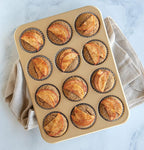 Nordic Ware Naturals Aluminum NonStick Muffin Pan, Twelve 2.75 Inch Cups