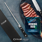 Cutluxe Honing Rod, Professional Knife Sharpener Rod – 10" Honing Steel – Ergonomic Handle Design, Grilling Gifts for Men – Artisan Series