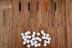 BBQ Dragon Smores Kit – 5 Extra Long Smore Sticks for Fire Pit – Telescoping Marshmallow Roasting Sticks – Durable Skewers for Smores and Hot Dogs – Outdoor Smores Kit with Color Handles