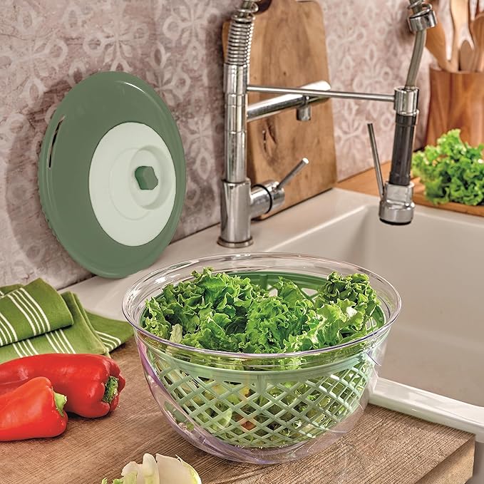 Snips Salad Spinner Spinner 4 LT | Green Colour | Made in Italy | Bpa Free, PP+San