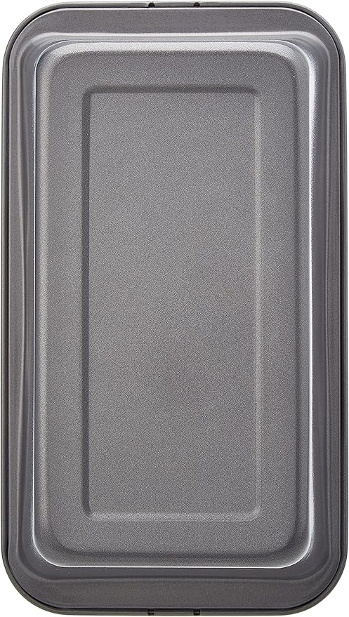 Amazon Basics Rectangular Nonstick Bread Loaf Pan for Baking Meatloaf with Even Heat Distribution, 9.5 x 5 Inch, Gray, Set of 2